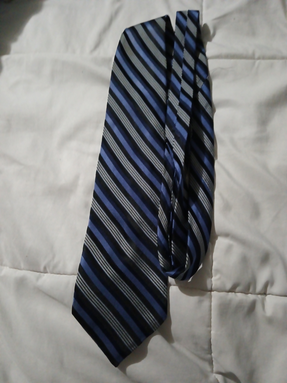 Calvin Klein Blue and Black Diagonal Stripe Tie